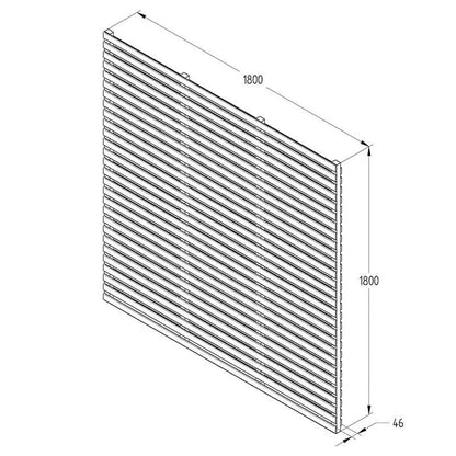 Forest 1.8m x 1.8m Contemporary Double Slatted Fence Panel - Anthracite Grey - JJ Building Materials