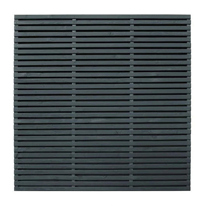 Forest 1.8m x 1.8m Contemporary Double Slatted Fence Panel - Anthracite Grey - JJ Building Materials