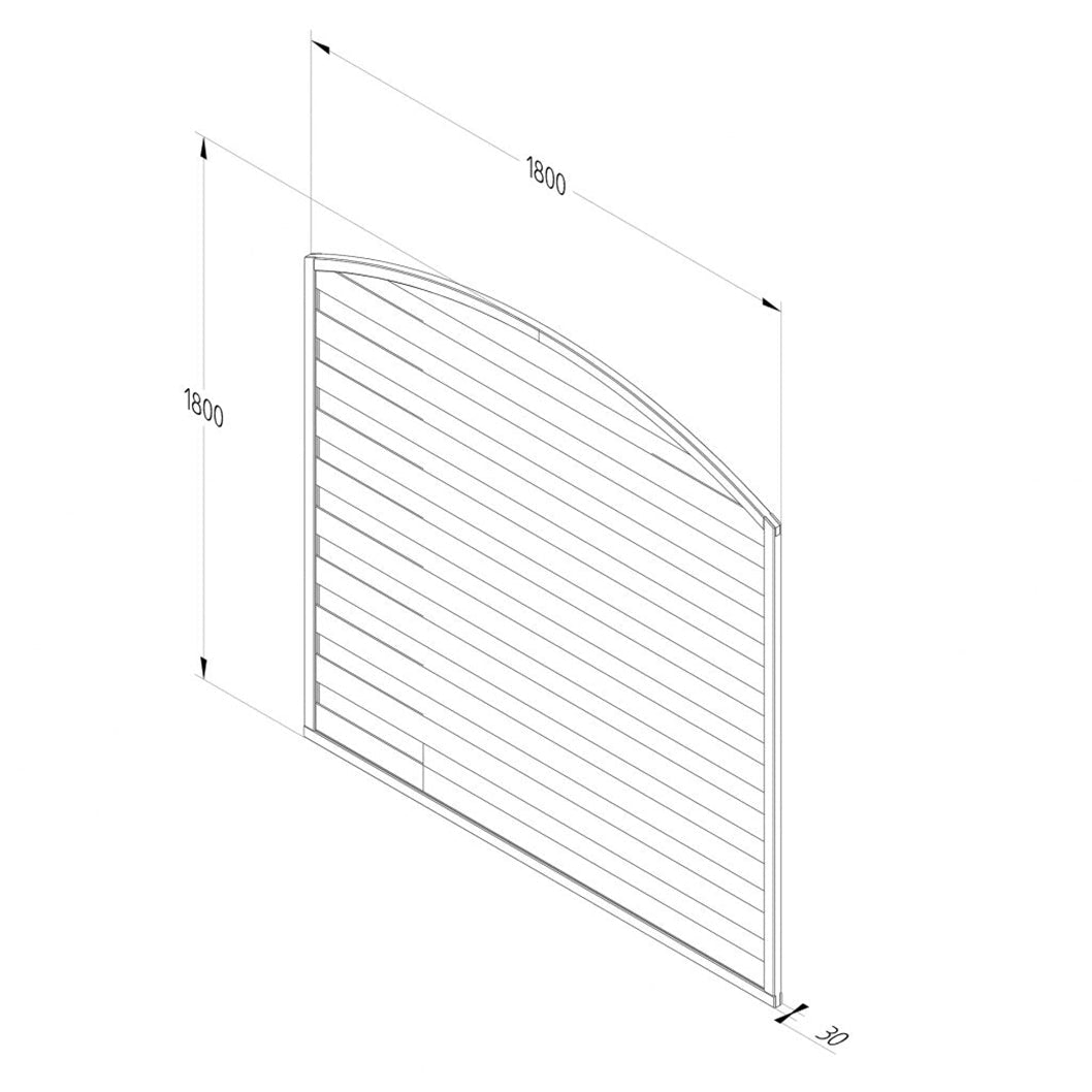 Forest 1.8m x 1.8m Pressure Treated Decorative Dome Top Fence Panel - JJ Building Materials