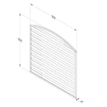 Forest 1.8m x 1.8m Pressure Treated Decorative Dome Top Fence Panel - JJ Building Materials