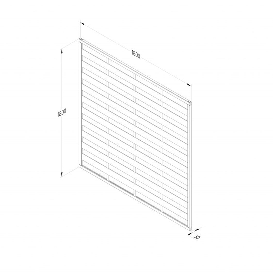 Forest 1.8m x 1.8m Pressure Treated Decorative Flat Top Fence Panel - JJ Building Materials