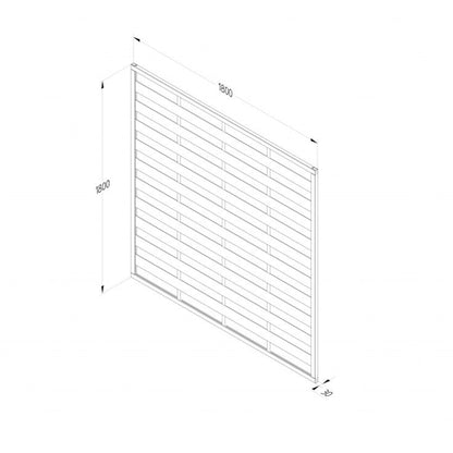Forest 1.8m x 1.8m Pressure Treated Decorative Flat Top Fence Panel - JJ Building Materials