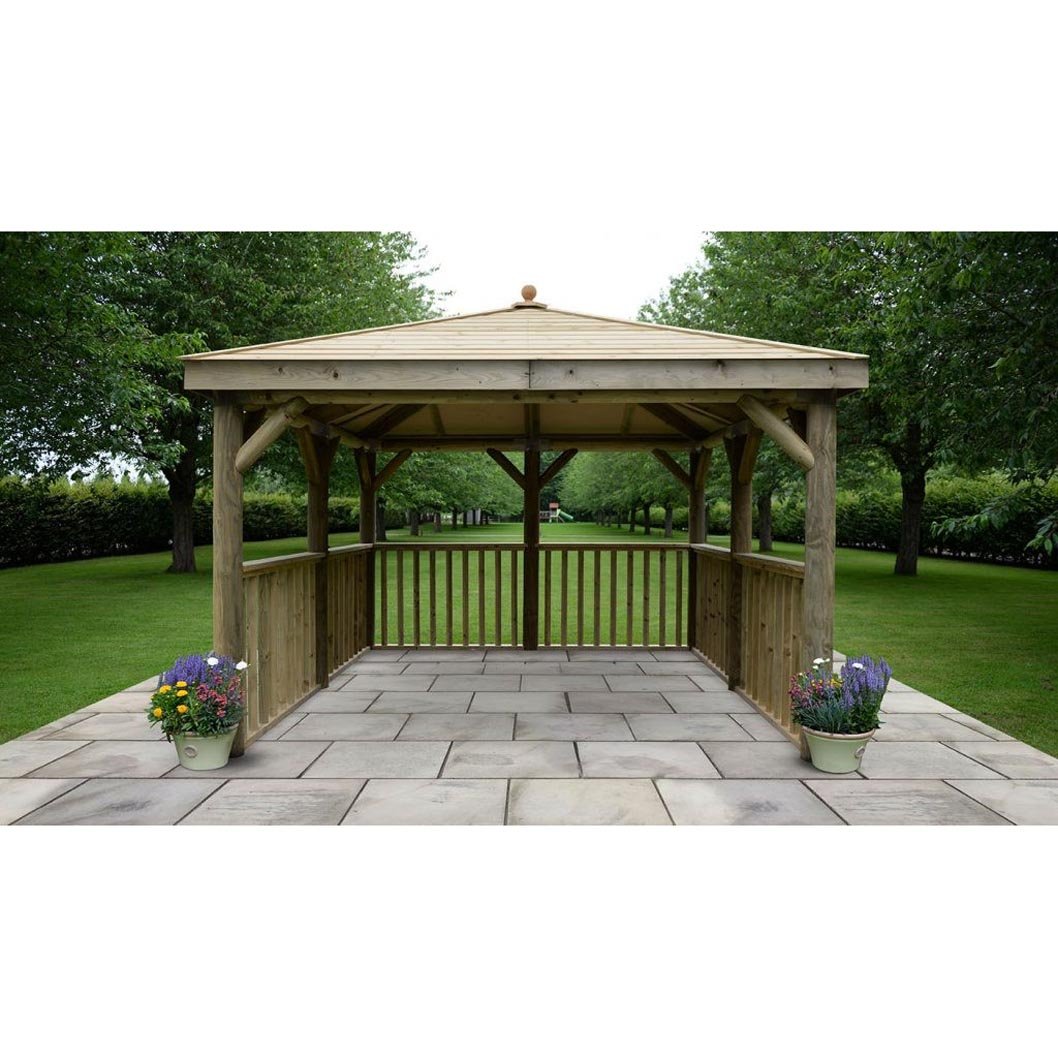 Forest 3.5m Square Wooden Gazebo with Timber Roof - JJ Building Materials