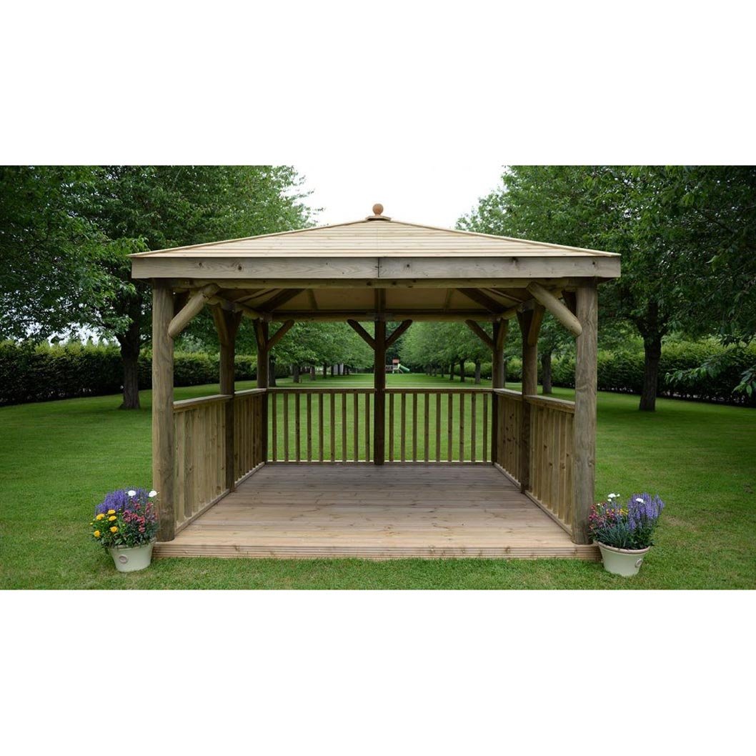 Forest 3.5m Square Wooden Gazebo with Timber Roof - JJ Building Materials