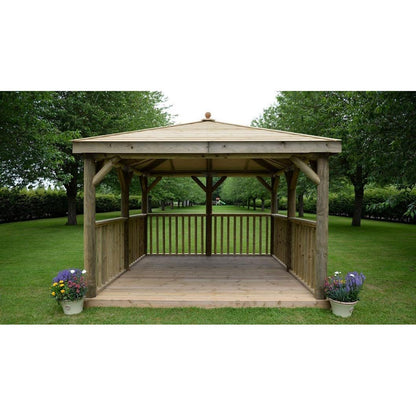 Forest 3.5m Square Wooden Gazebo with Timber Roof - JJ Building Materials