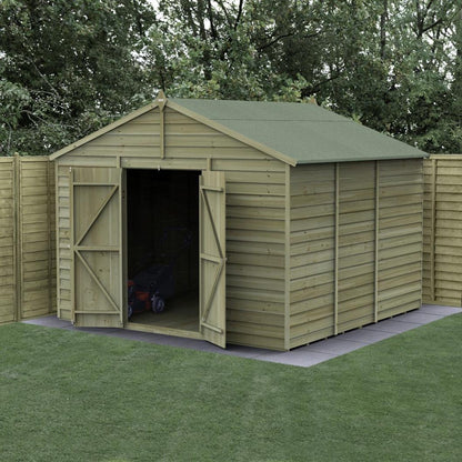 Forest 4LIFE Apex Shed 10x10 - Double Door - 4 Windows - JJ Building Materials