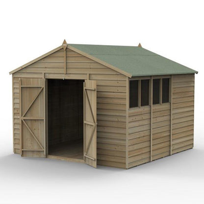 Forest 4LIFE Apex Shed 10x10 - Double Door - 4 Windows - JJ Building Materials