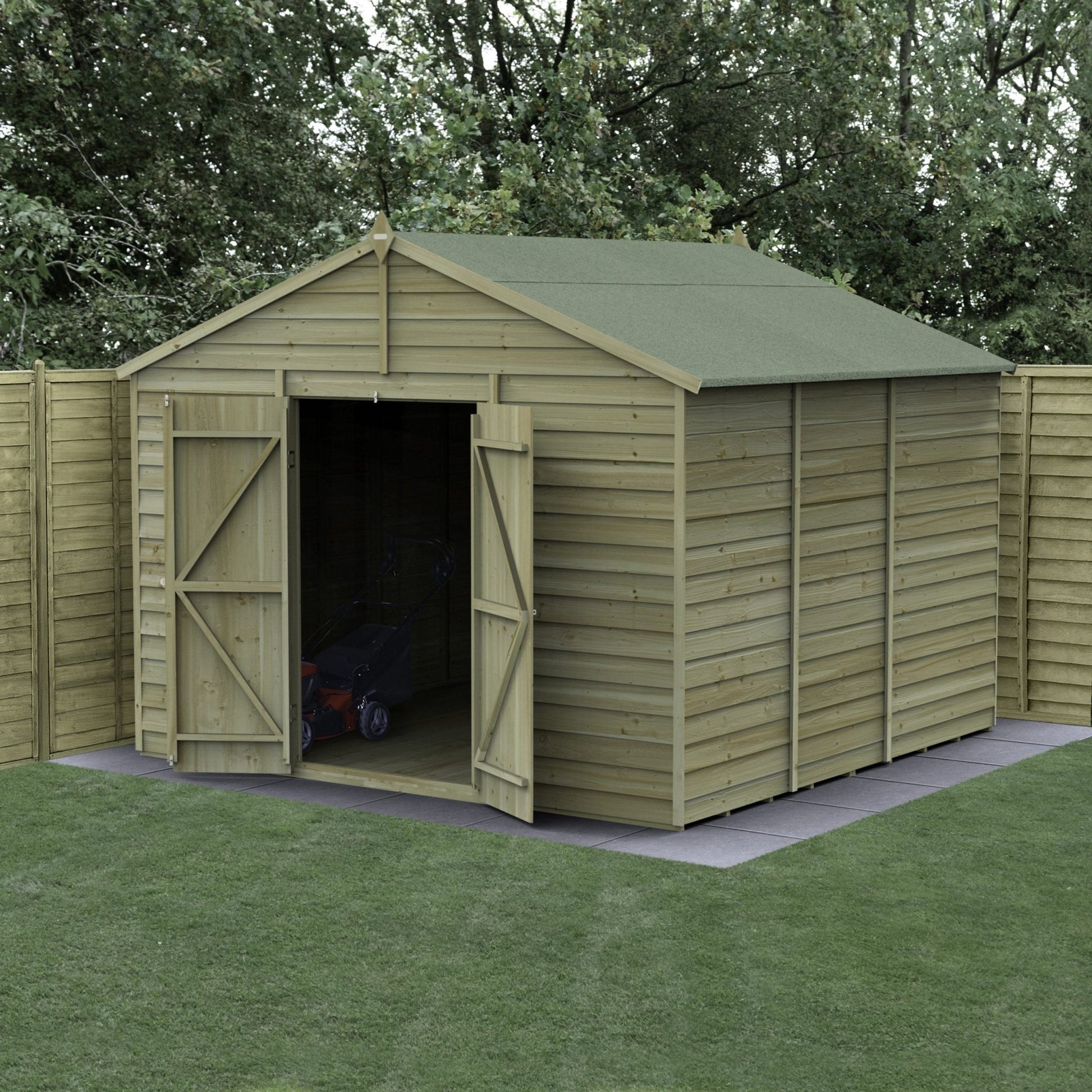 Forest 4LIFE Apex Shed 10x10 - Double Door - No Windows - JJ Building Materials