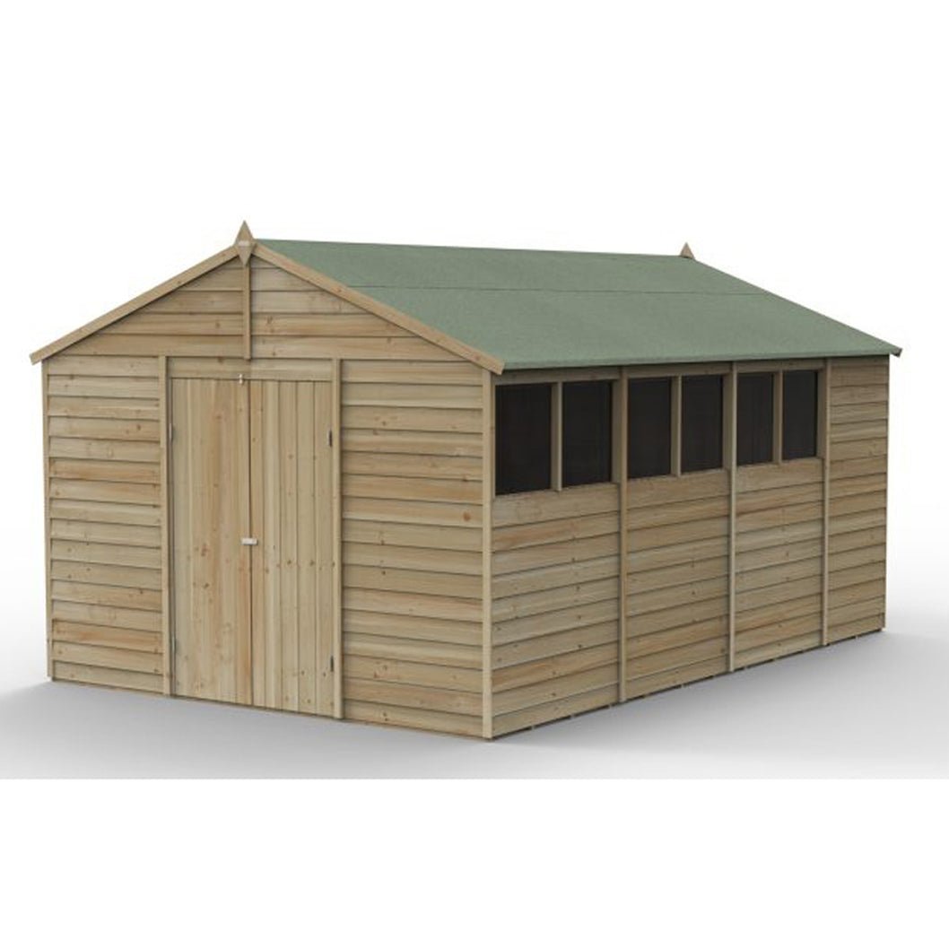 Forest 4LIFE Apex Shed 10x15 - Double Door - 6 Windows - JJ Building Materials