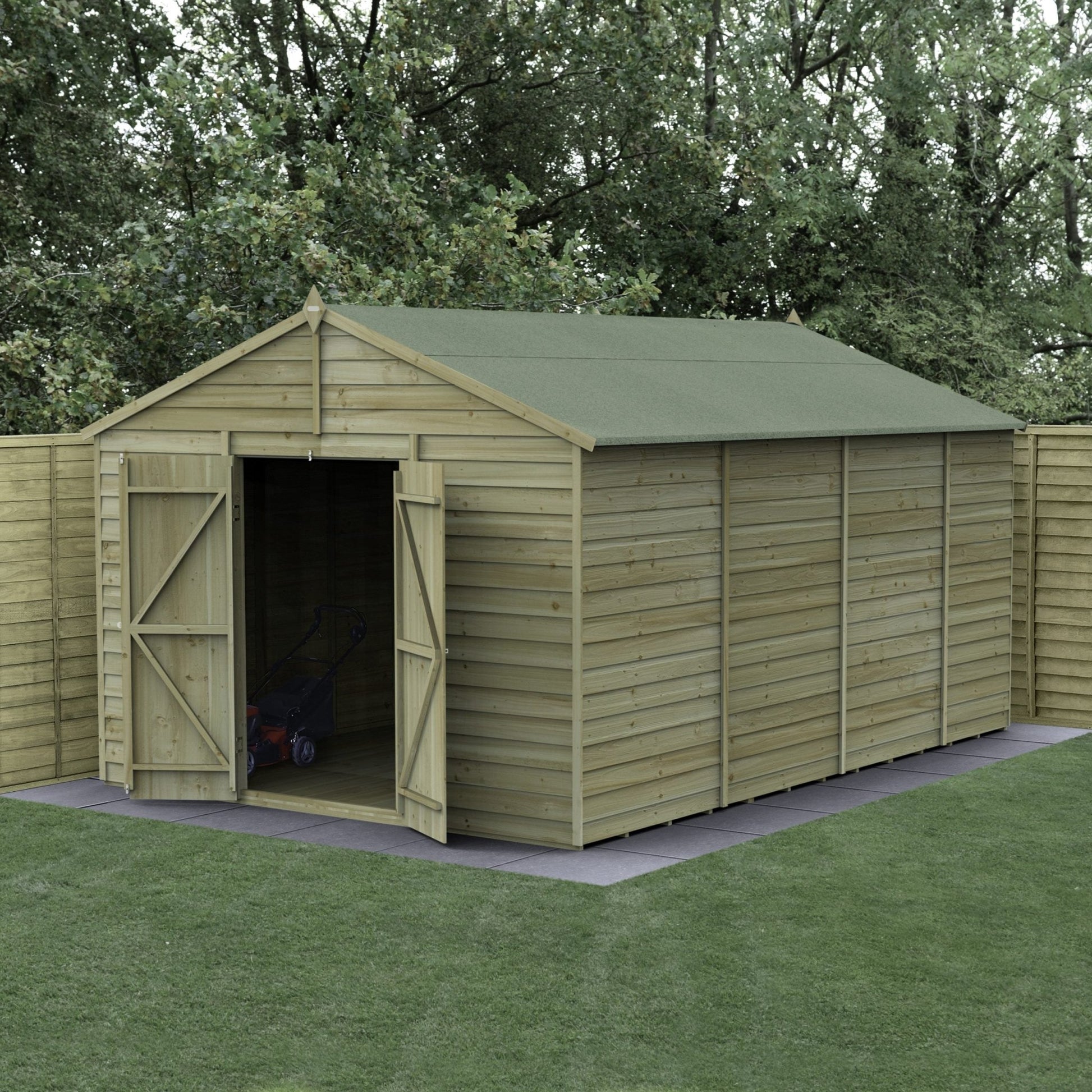 Forest 4LIFE Apex Shed 10x15 - Double Door - No Windows - JJ Building Materials