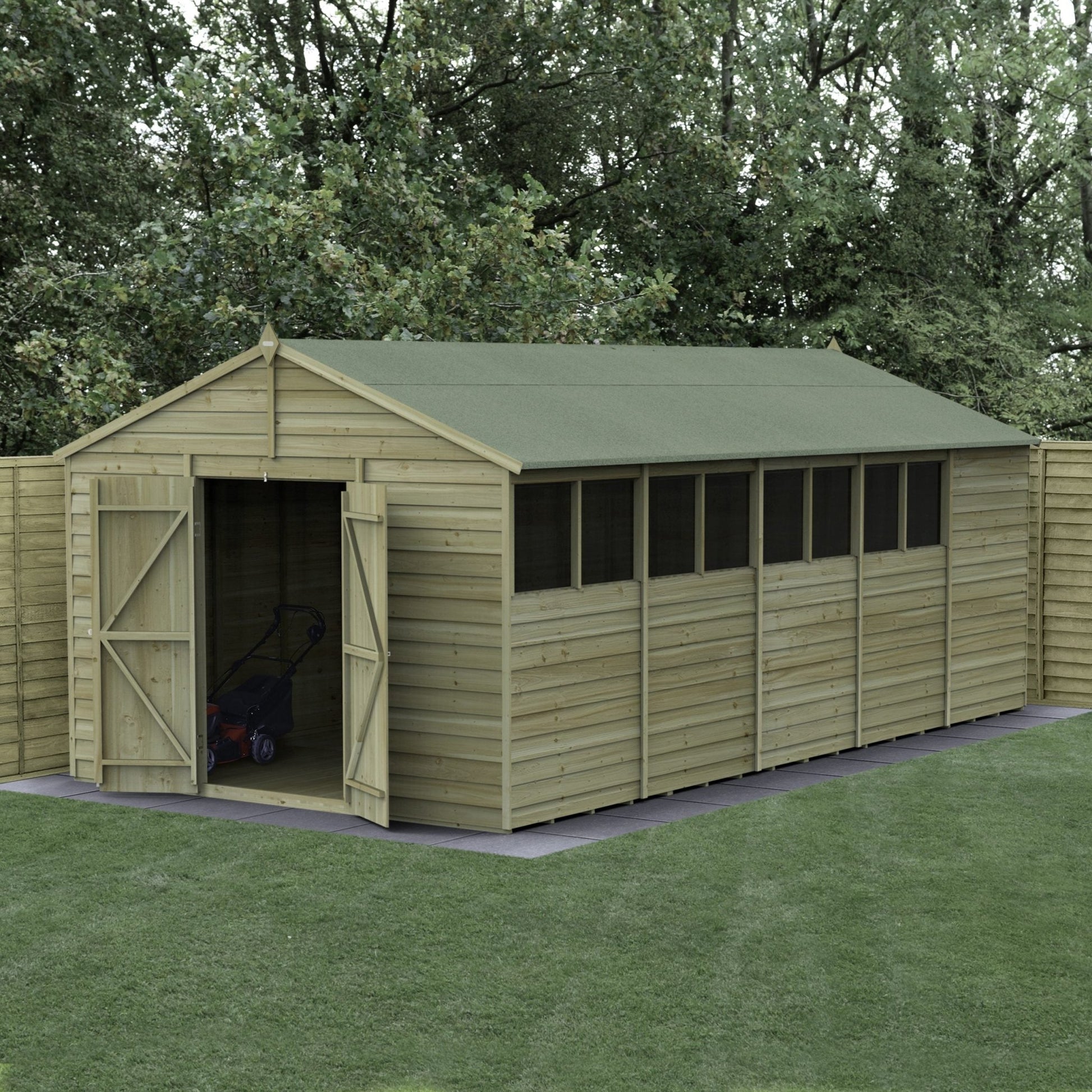 Forest 4LIFE Apex Shed 10x20 - Double Door - 8 Windows - JJ Building Materials