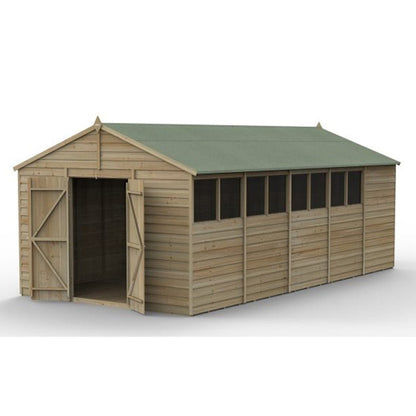 Forest 4LIFE Apex Shed 10x20 - Double Door - 8 Windows - JJ Building Materials