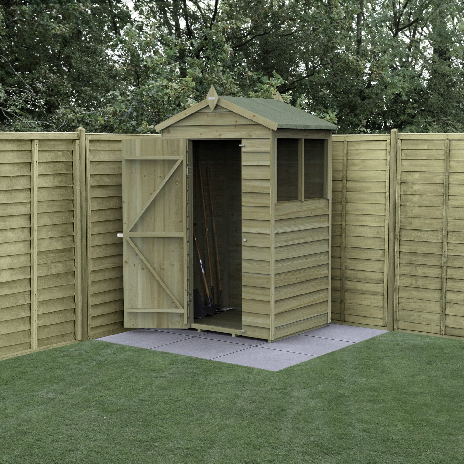 Forest 4LIFE Apex Shed 4x3 - Single Door - 2 Windows - JJ Building Materials