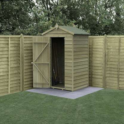 Forest 4LIFE Apex Shed 4x3 - Single Door - No Windows - JJ Building Materials