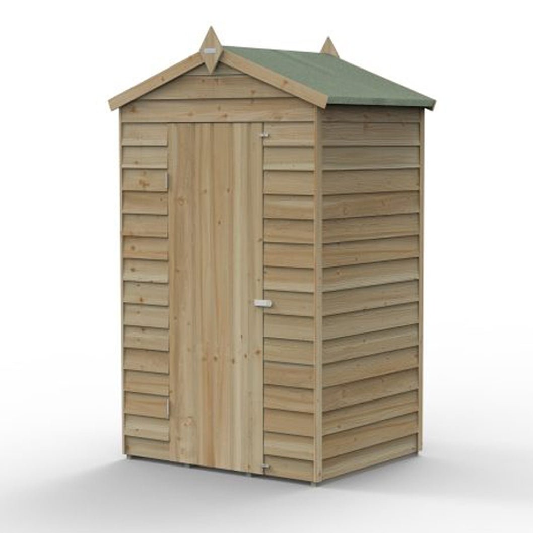 Forest 4LIFE Apex Shed 4x3 - Single Door - No Windows - JJ Building Materials