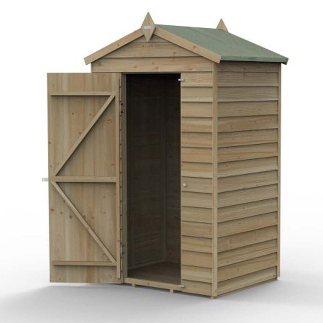 Forest 4LIFE Apex Shed 4x3 - Single Door - No Windows - JJ Building Materials
