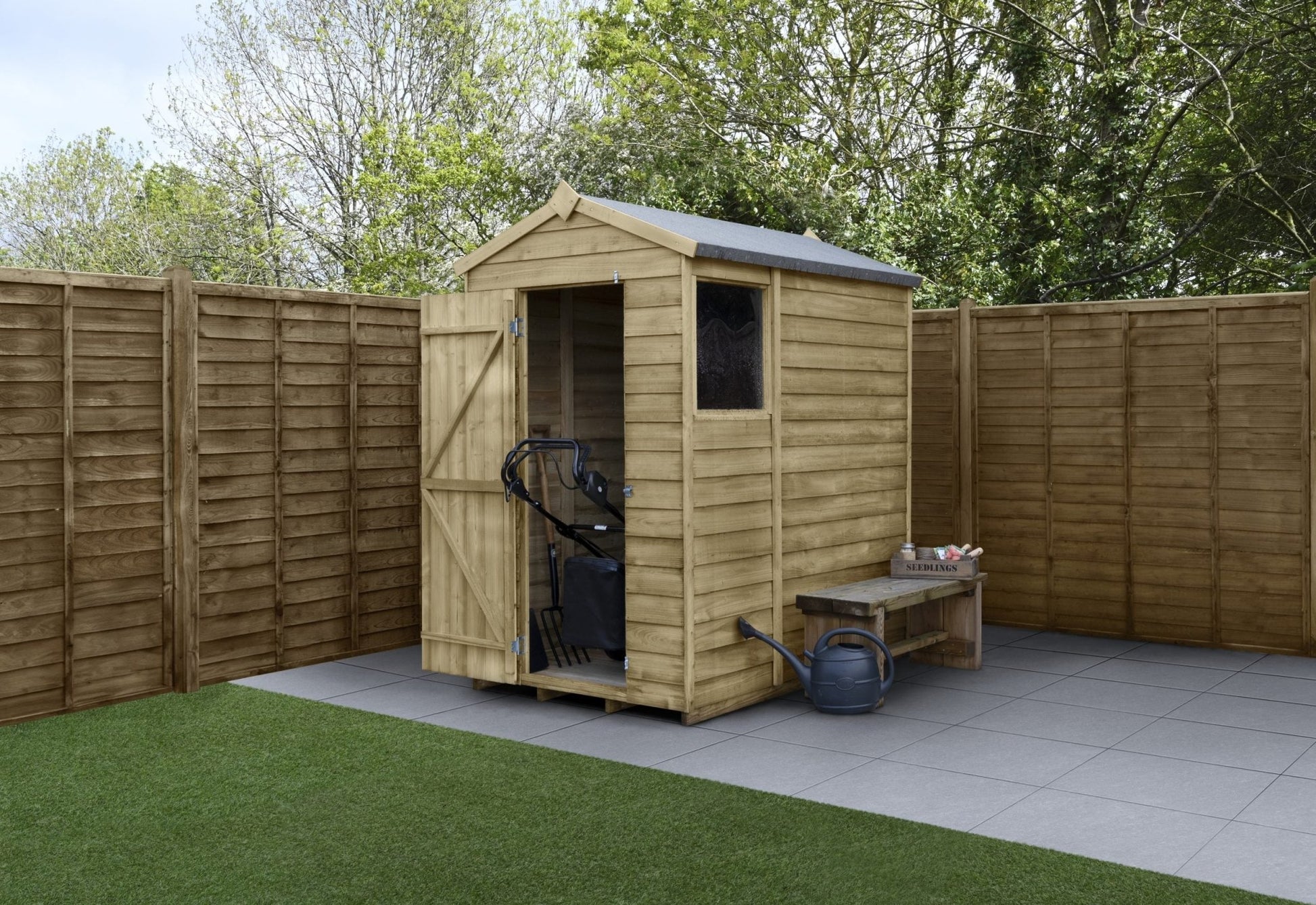 Forest 4LIFE Apex Shed 4x6 - Single Door - 1 Window - JJ Building Materials