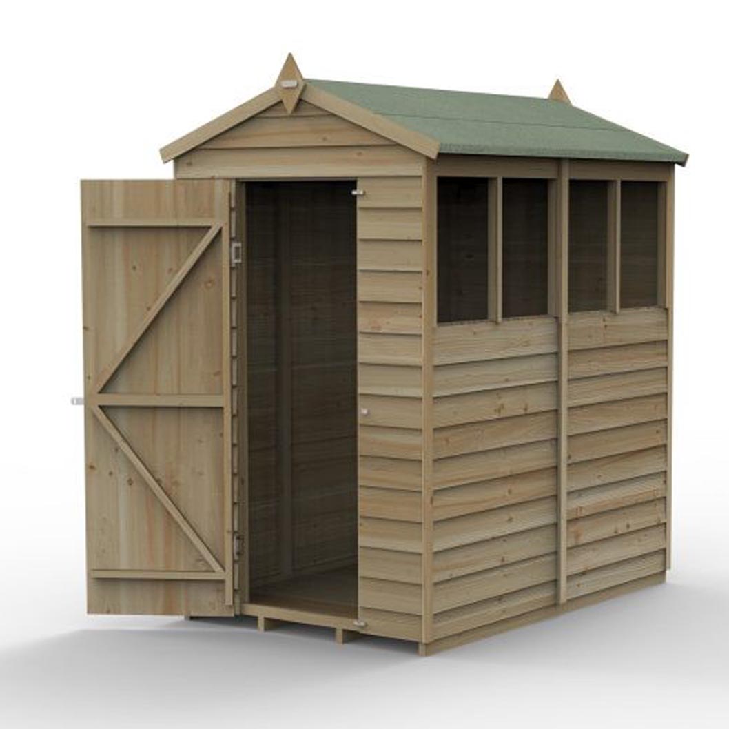 Forest 4LIFE Apex Shed 4x6 - Single Door - 1 Window - JJ Building Materials