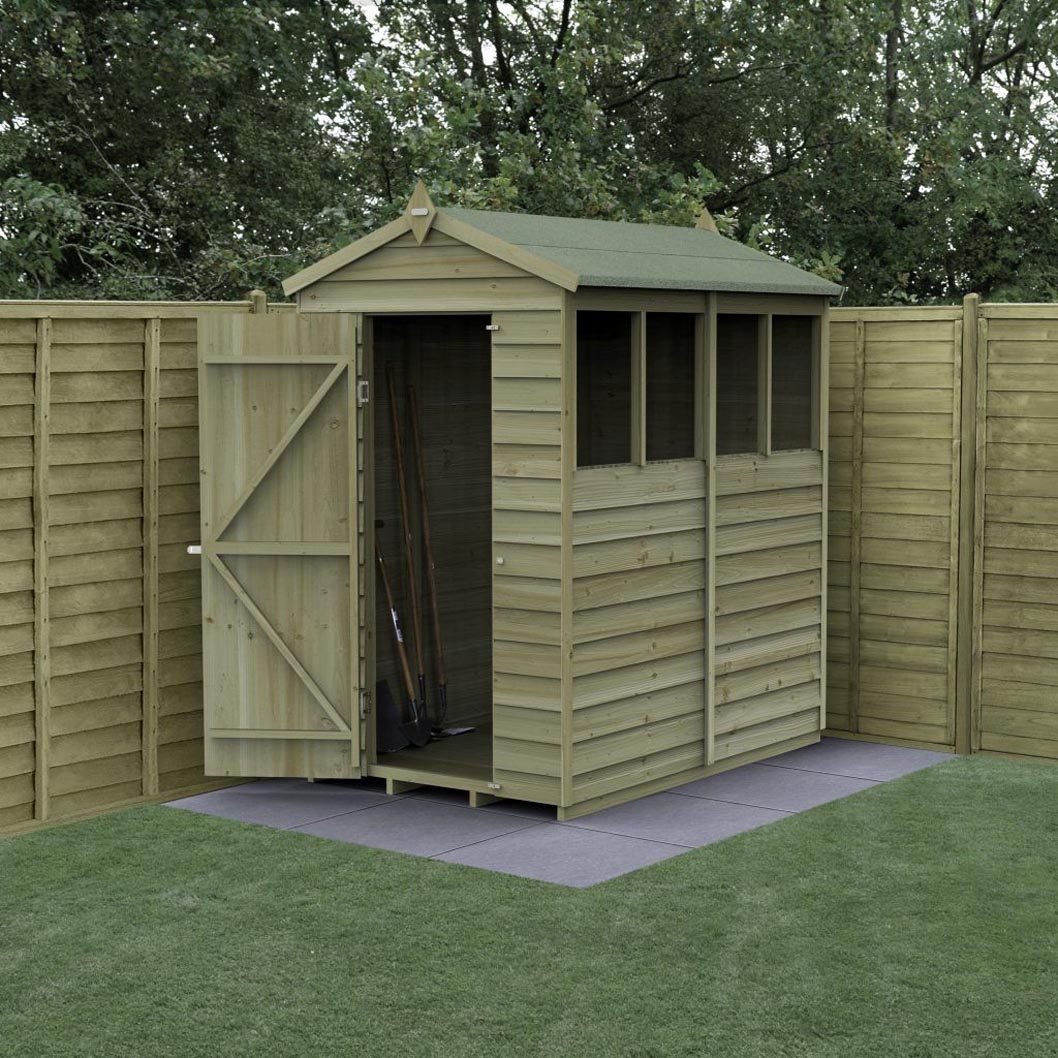 Forest 4LIFE Apex Shed 4x6 - Single Door - 1 Window - JJ Building Materials