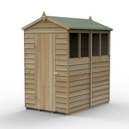 Forest 4LIFE Apex Shed 4x6 - Single Door - 4 Windows - JJ Building Materials