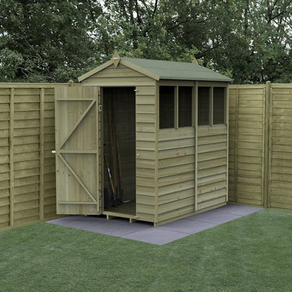 Forest 4LIFE Apex Shed 4x6 - Single Door - 4 Windows - JJ Building Materials