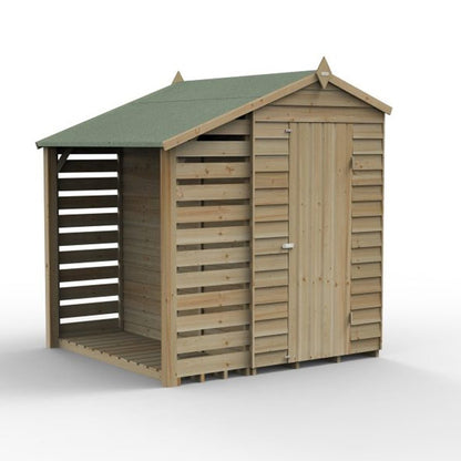 Forest 4LIFE Apex Shed 4x6 - Single Door - No Windows - JJ Building Materials