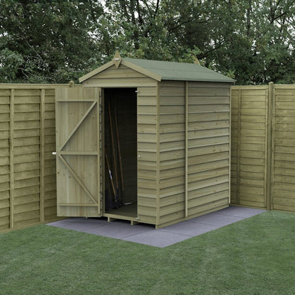 Forest 4LIFE Apex Shed 4x6 - Single Door - No Windows - With Lean-To - JJ Building Materials
