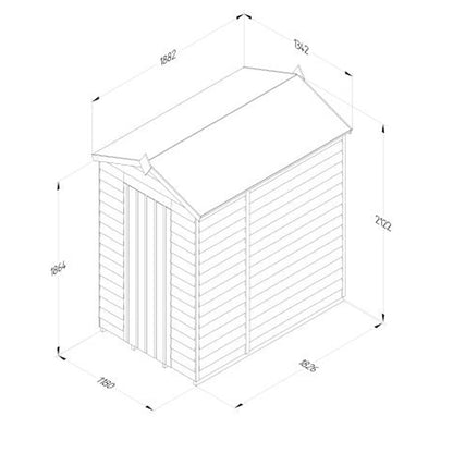 Forest 4LIFE Apex Shed 4x6 - Single Door - No Windows - With Lean-To - JJ Building Materials