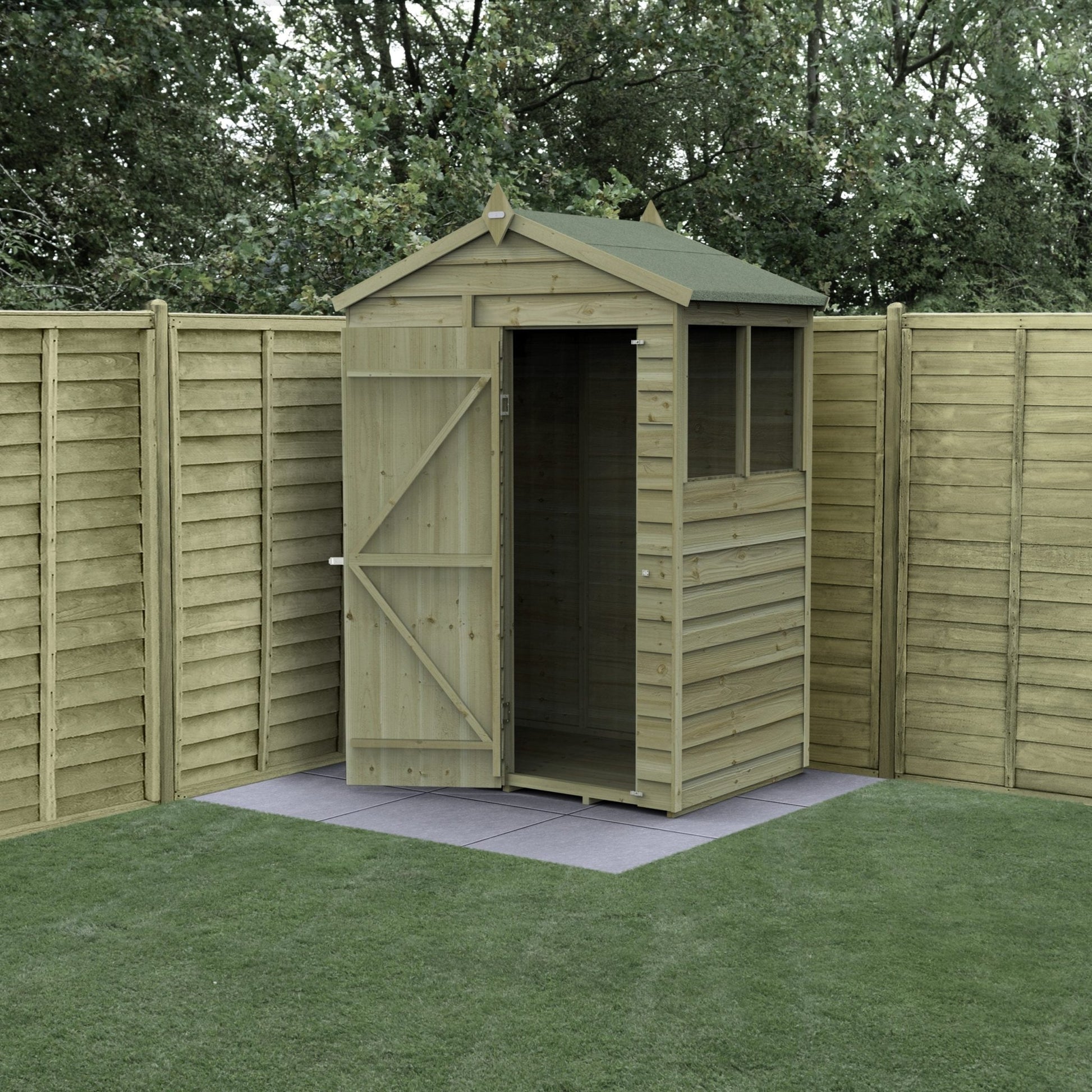 Forest 4LIFE Apex Shed 5x3 - Single Door - 2 Window - JJ Building Materials