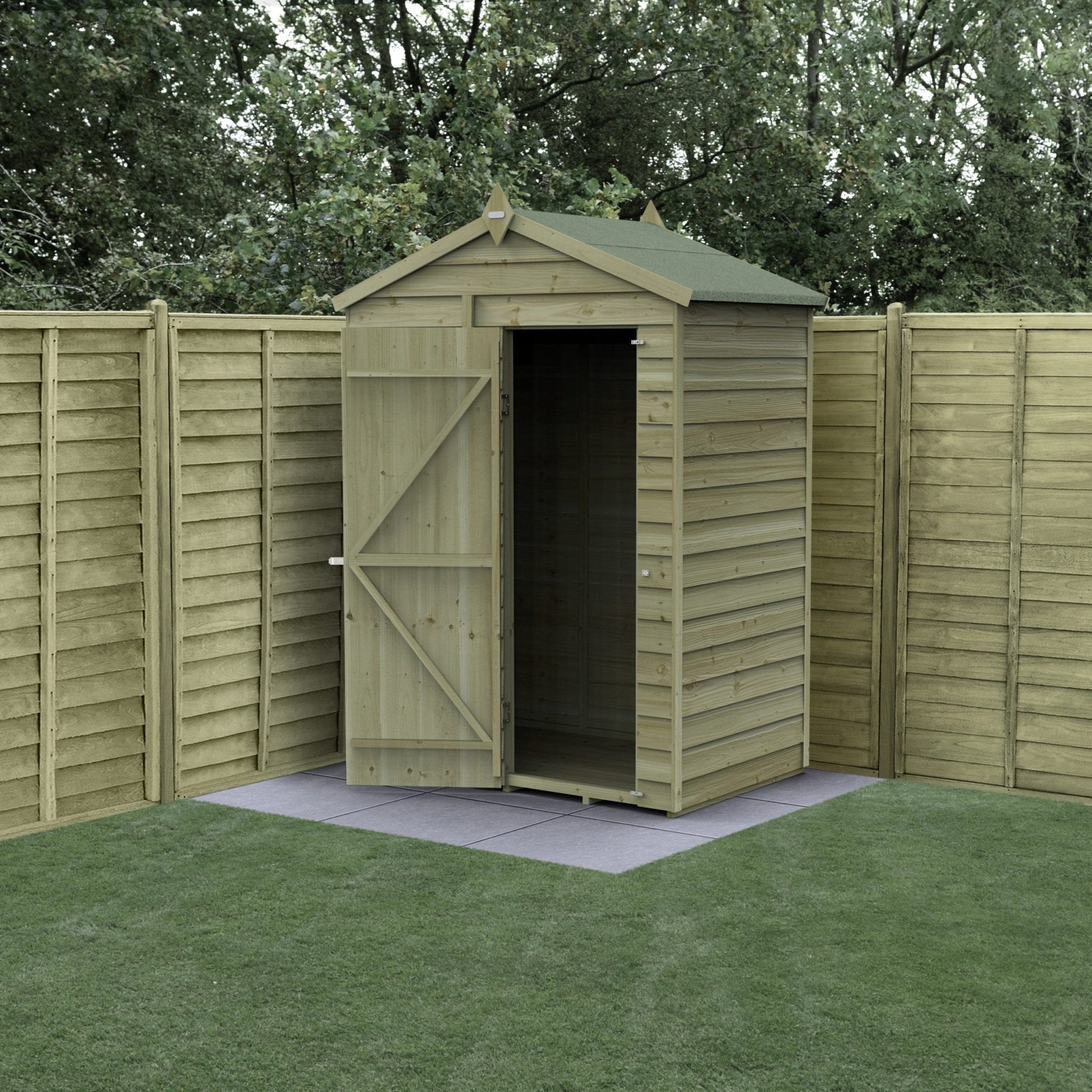 Forest 4LIFE Apex Shed 5x3 - Single Door - No Window - JJ Building Materials