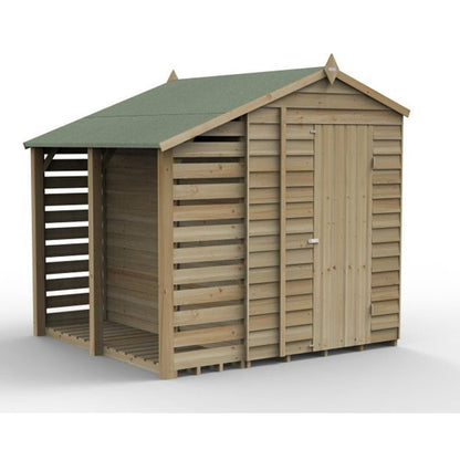 Forest 4LIFE Apex Shed 5x7 - Single Door - 2 Windows - With Lean-To - JJ Building Materials