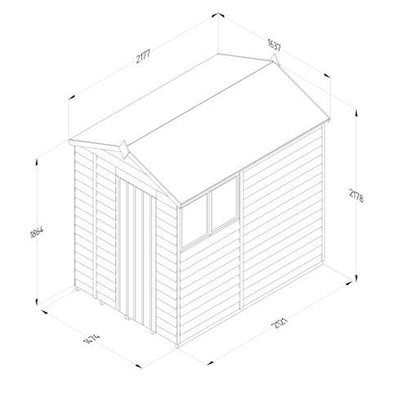Forest 4LIFE Apex Shed 5x7 - Single Door - No Window - JJ Building Materials