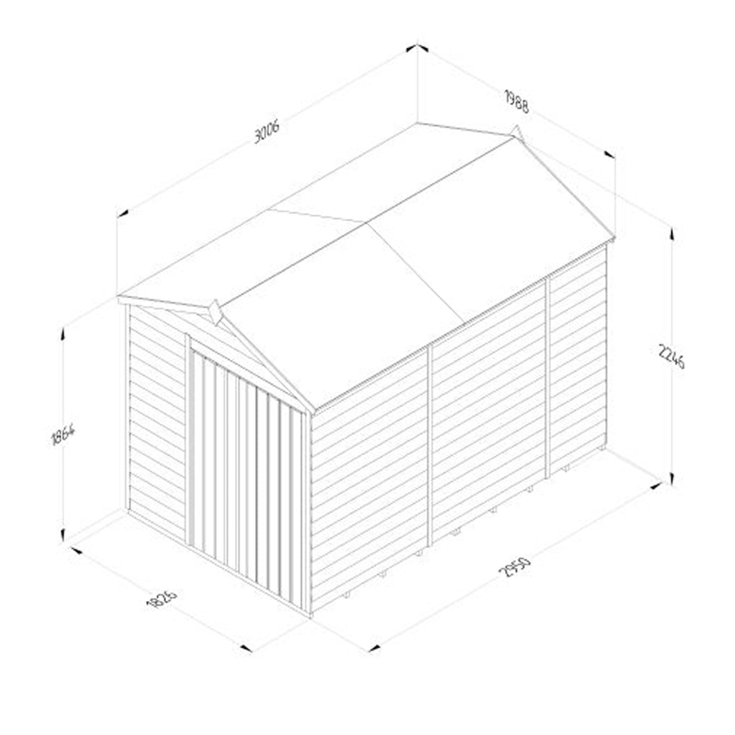 Forest 4LIFE Apex Shed 6x10 - Double Door - No Window - JJ Building Materials