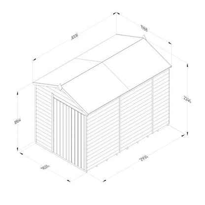 Forest 4LIFE Apex Shed 6x10 - Double Door - No Window - JJ Building Materials