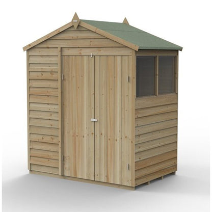 Forest 4LIFE Apex Shed 6x4 - Double Door - 2 Windows - JJ Building Materials
