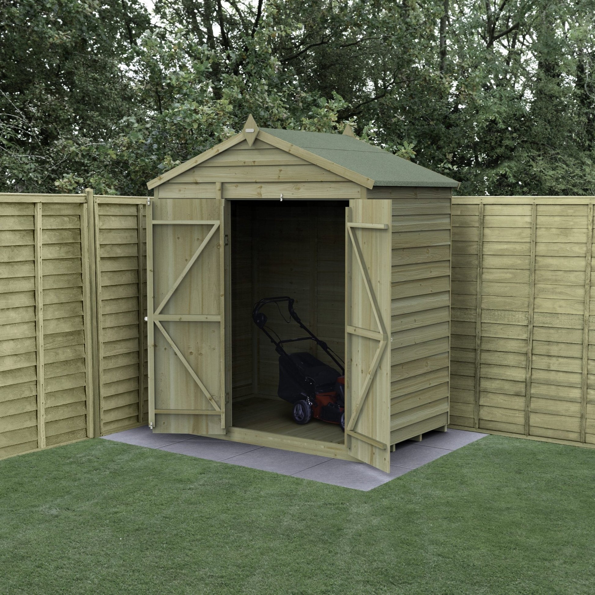 Forest 4LIFE Apex Shed 6x4 - Double Door - No Window - JJ Building Materials