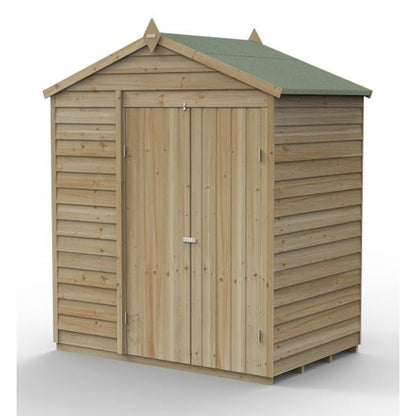 Forest 4LIFE Apex Shed 6x4 - Double Door - No Window - JJ Building Materials