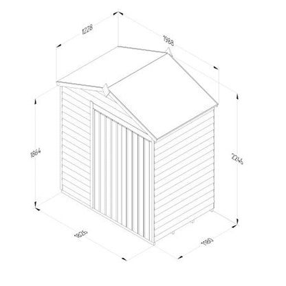 Forest 4LIFE Apex Shed 6x4 - Double Door - No Window - JJ Building Materials