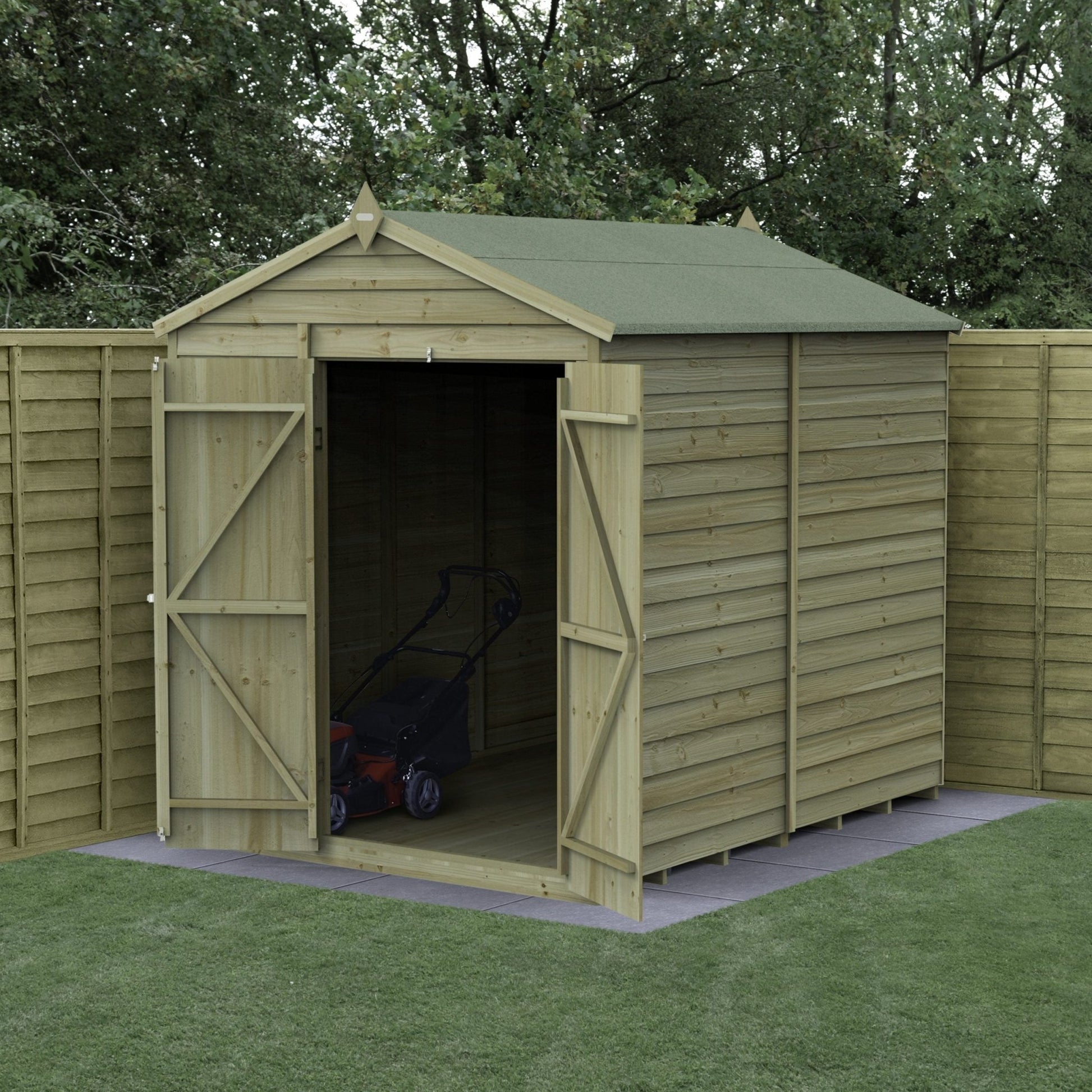 Forest 4LIFE Apex Shed 6x8 - Double Door - No Window - JJ Building Materials