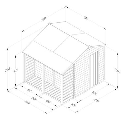 Forest 4LIFE Apex Shed 6x8 - Double Door - No Window - JJ Building Materials