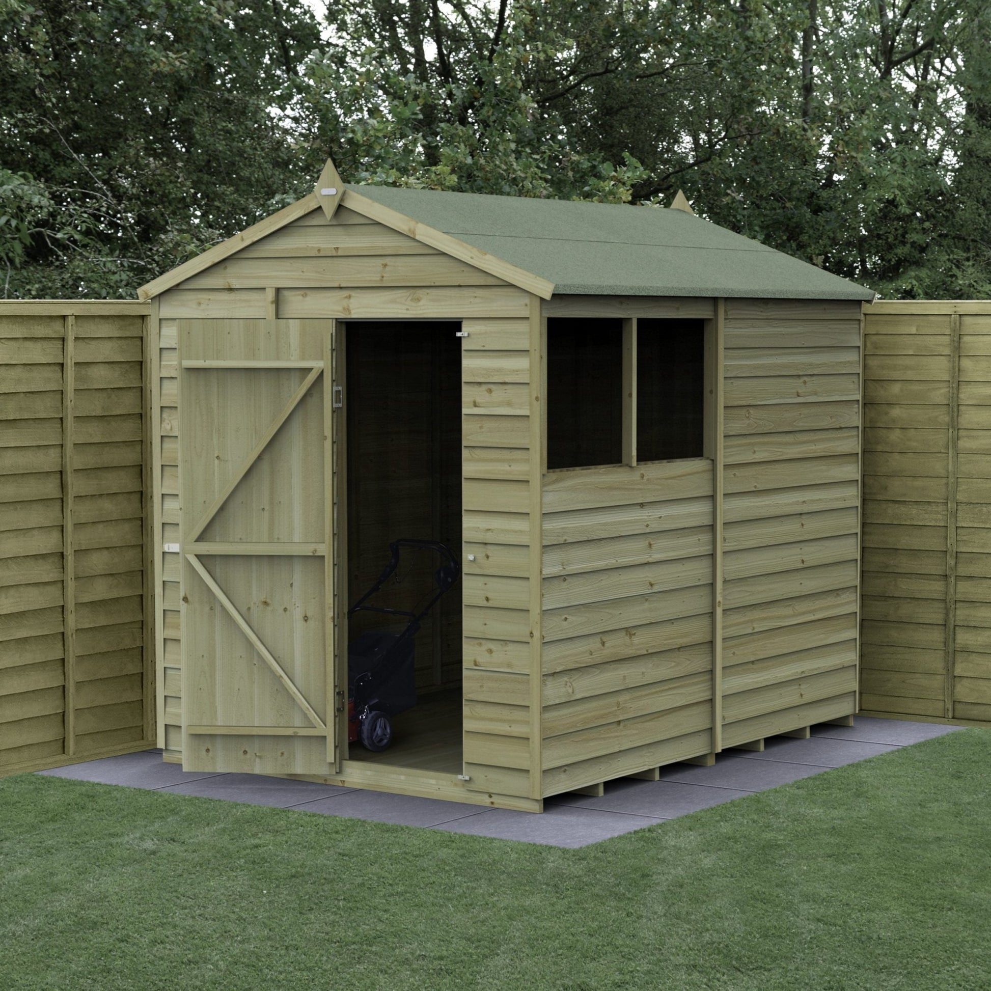 Forest 4LIFE Apex Shed 6x8 - Single Door - 2 Window - JJ Building Materials