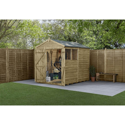 Forest 4LIFE Apex Shed 6x8 - Single Door - 2 Windows - With Lean-To - JJ Building Materials