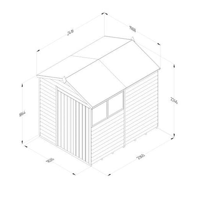 Forest 4LIFE Apex Shed 6x8 - Single Door - 2 Windows - With Lean-To - JJ Building Materials