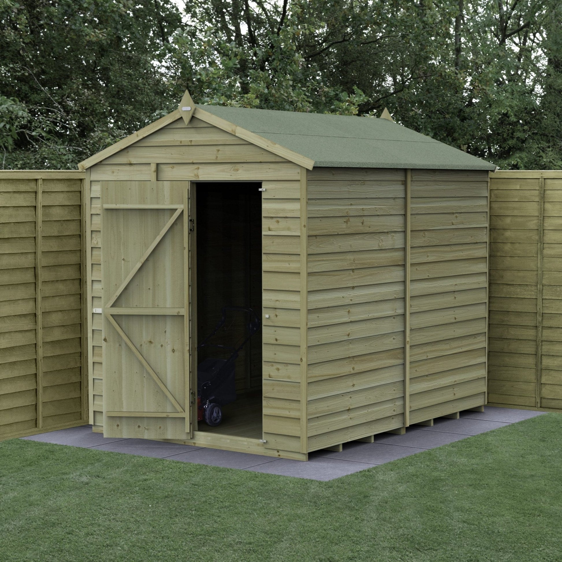 Forest 4LIFE Apex Shed 6x8 - Single Door - No Window - JJ Building Materials