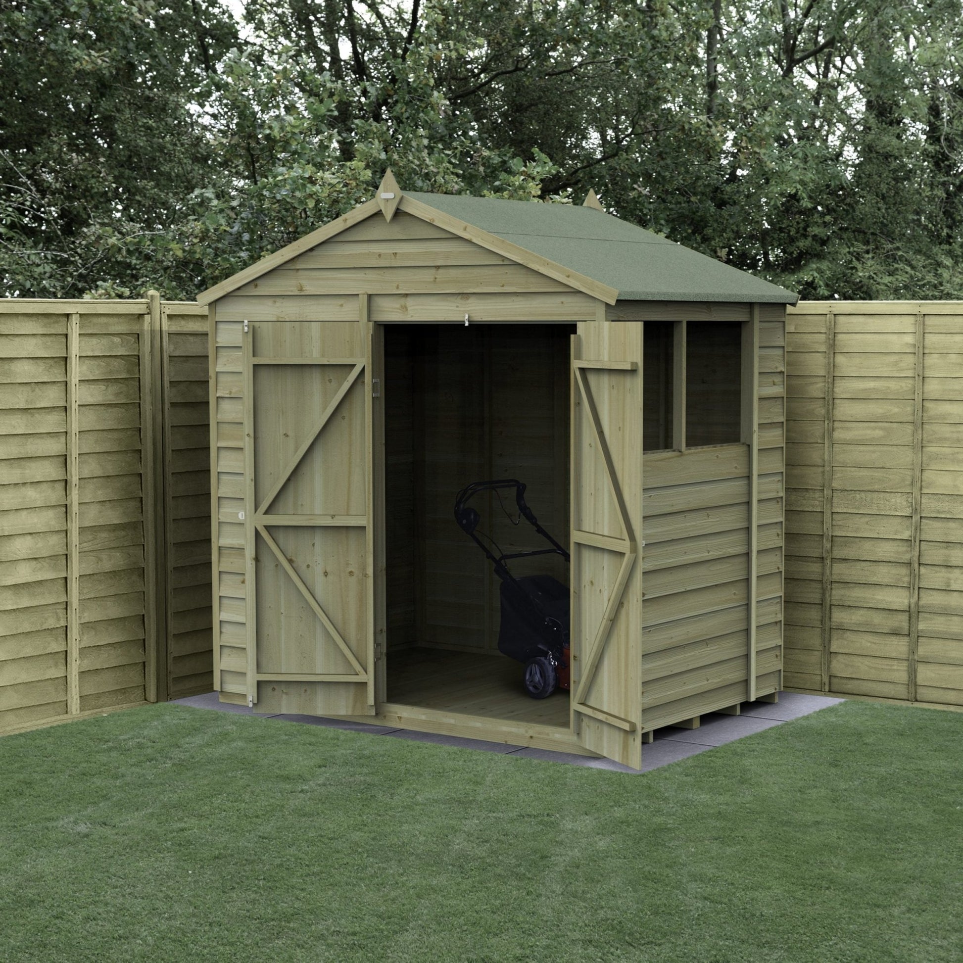 Forest 4LIFE Apex Shed 7x5 - Double Door - 2 Window - JJ Building Materials