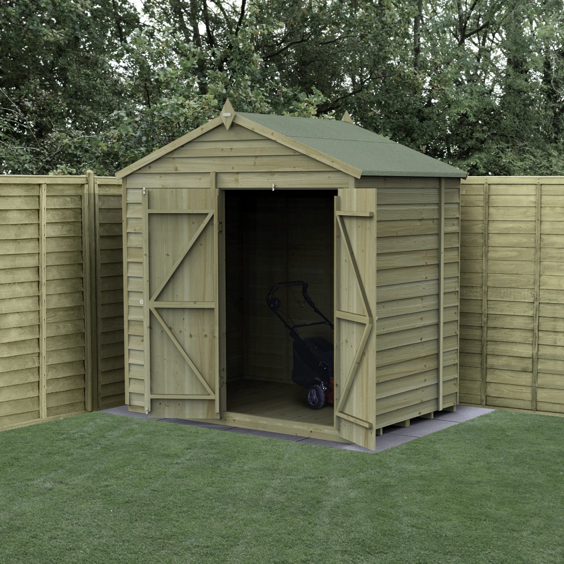 Forest 4LIFE Apex Shed 7x5 - Double Door - No Window - JJ Building Materials