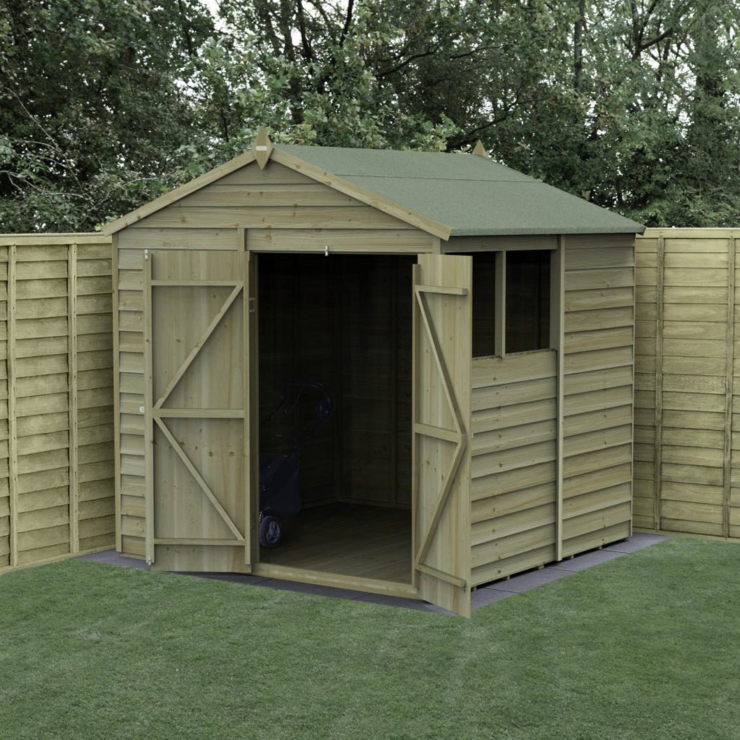Forest 4LIFE Apex Shed 7x7 - Double Door - 2 Window - JJ Building Materials