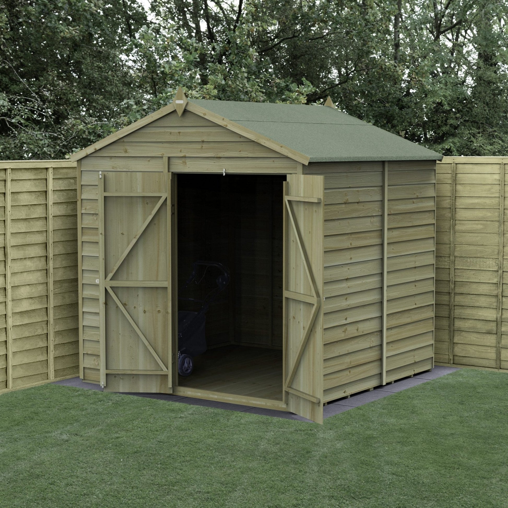 Forest 4LIFE Apex Shed 7x7 - Double Door - No Window - JJ Building Materials