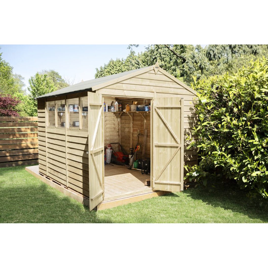 Forest 4LIFE Apex Shed 8x10 - Double Door - 4 Window - JJ Building Materials