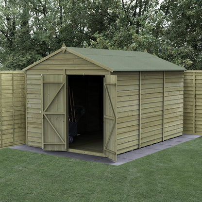Forest 4LIFE Apex Shed 8x12 - Double Door - No Window - JJ Building Materials